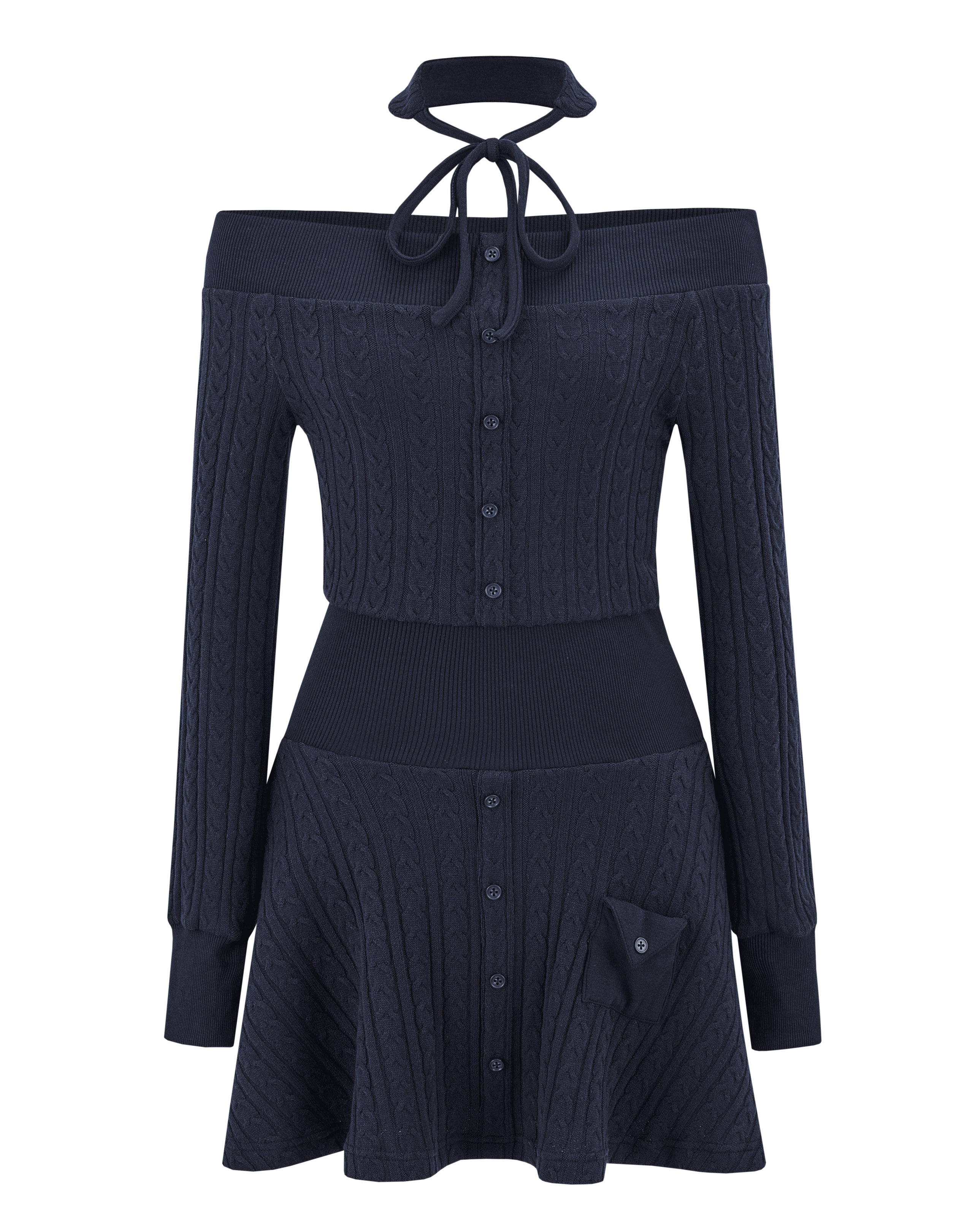 Contour Choker Rib Knit Dress