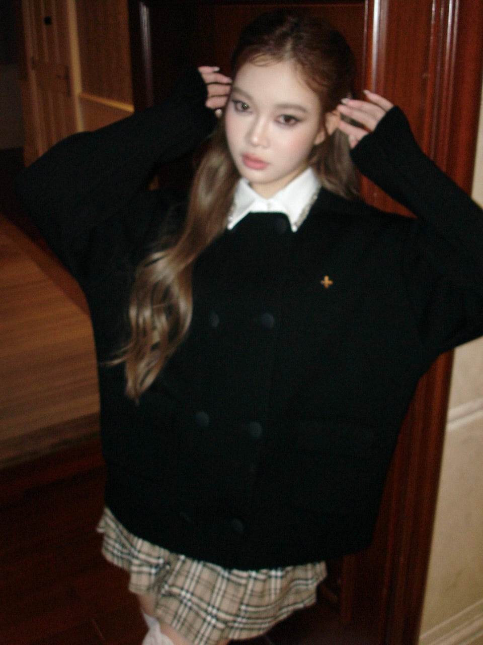 (pre) Preppy Collar Double Button Knit