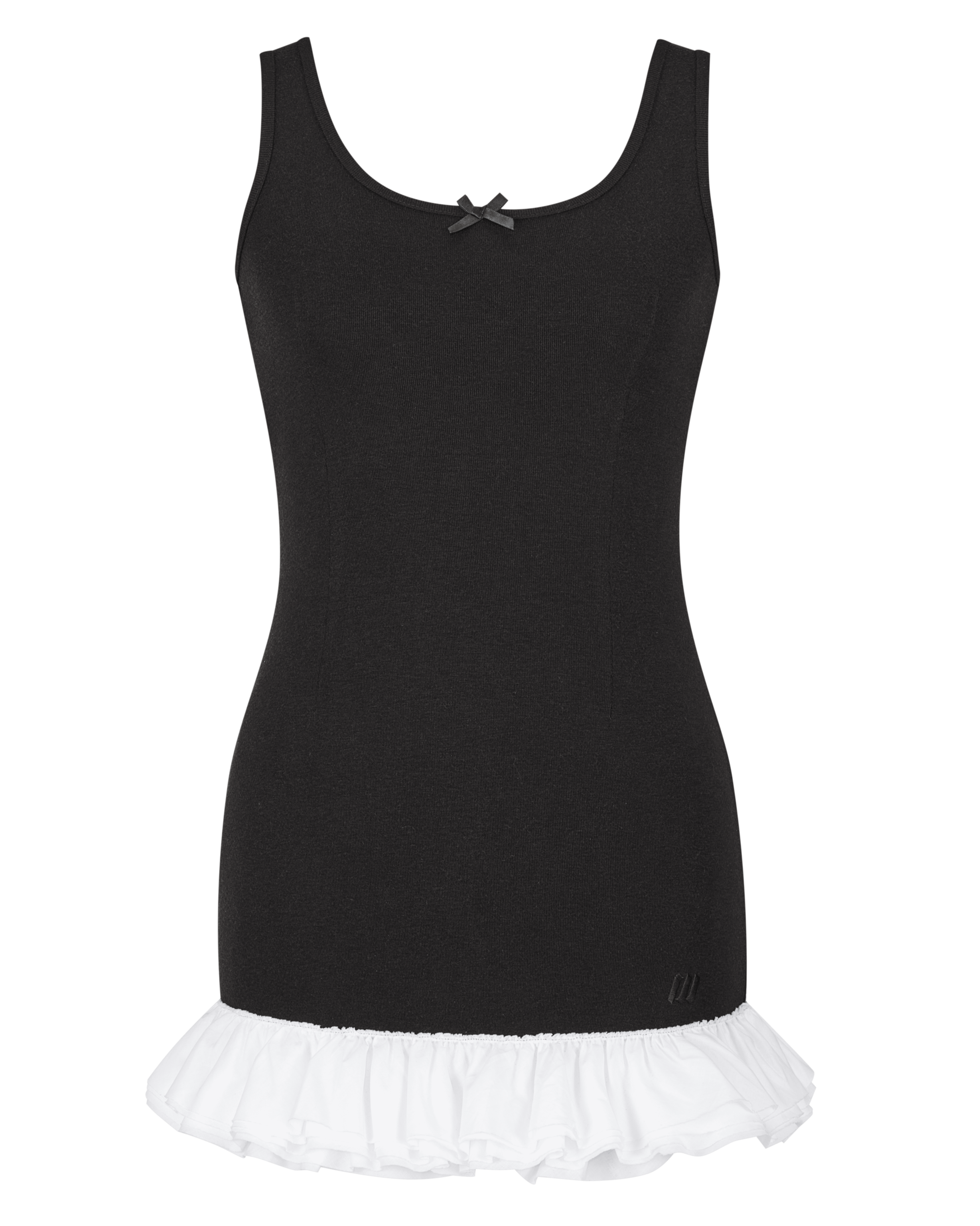 Frill slim mini dress