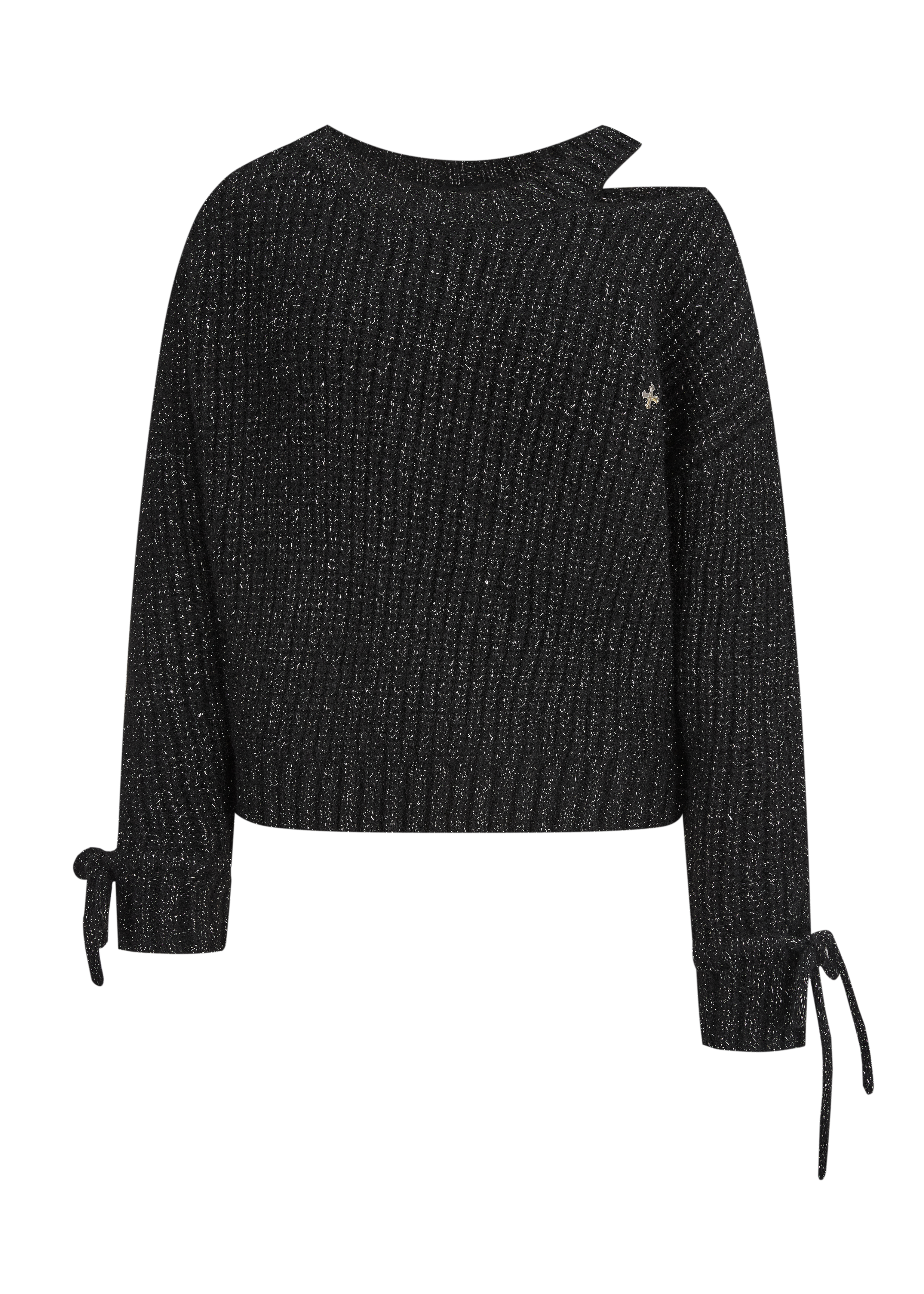 (pre) Glitter Off-Shoulder Loose Knit