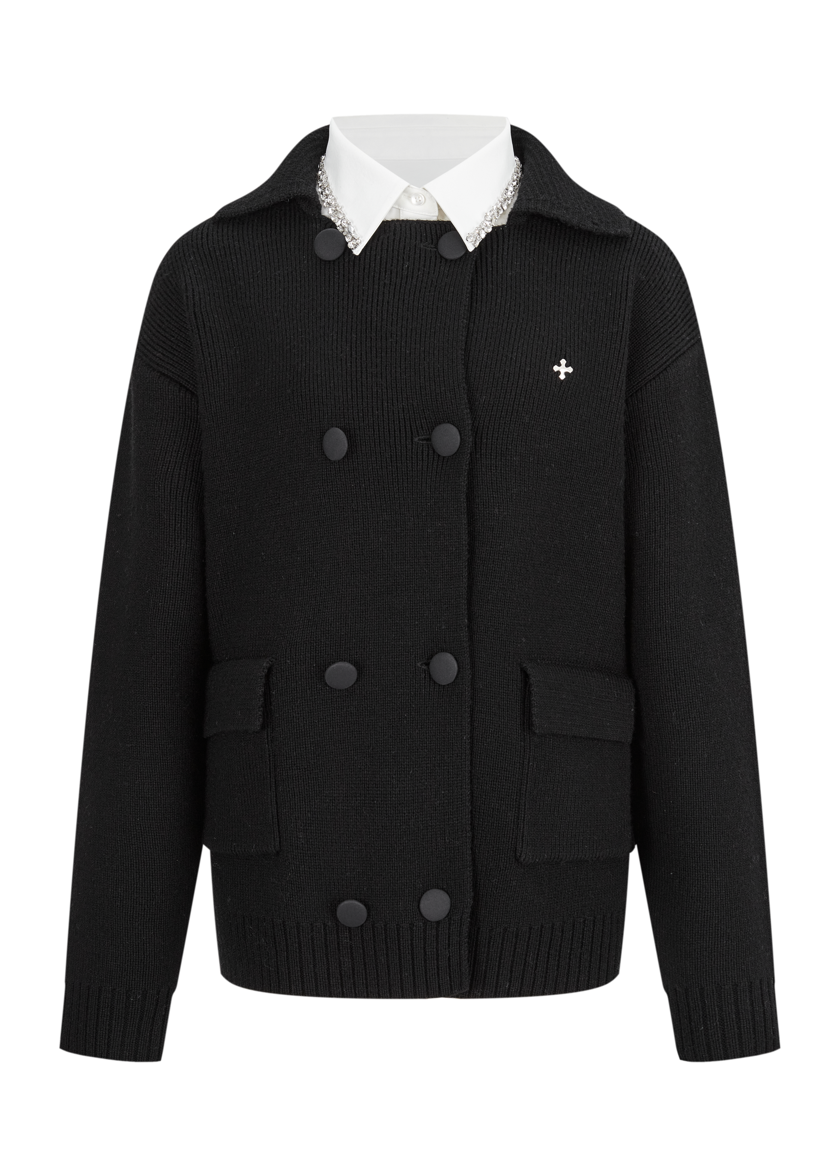 (pre) Preppy Collar Double Button Knit